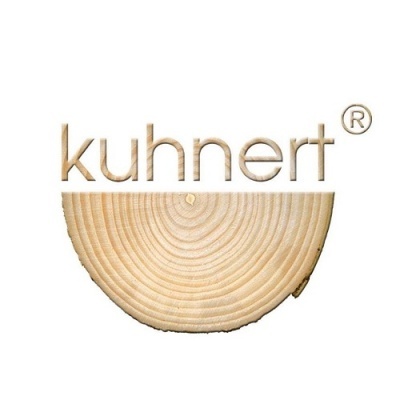 Logótipo kuhnert em madeira com secção transversal de madeira