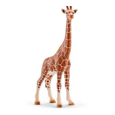 Boneco de girafa marrom com manchas brancas em fundo branco