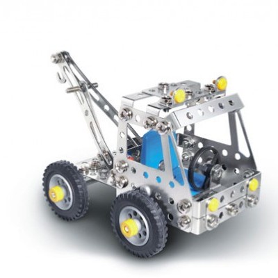 Brinquedo veículo reboque metálico com rodas pretas