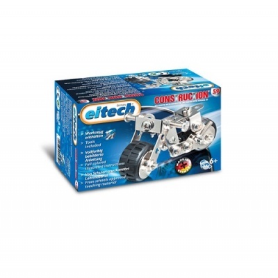 Caixa de conjunto de construção Eitech com peças metálicas para montar modelos