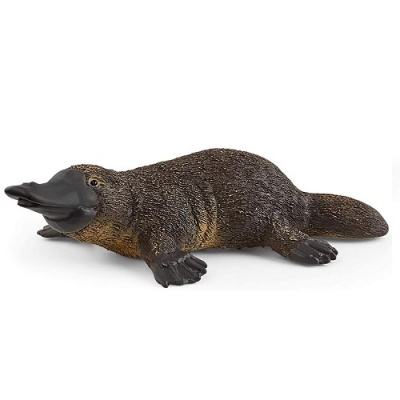 Figura decorativa de ornitorrinco marrom escuro e preto