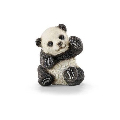 Figura decorativa de panda em preto e branco sentada