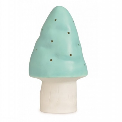 abajur em forma de cogumelo azul e branco