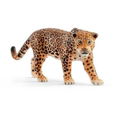 Figura plástica de leopardo com padrão de manchas