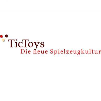 Logótipo TicToys com texto 'Die neue Spielzeugkultur' em fundo branco