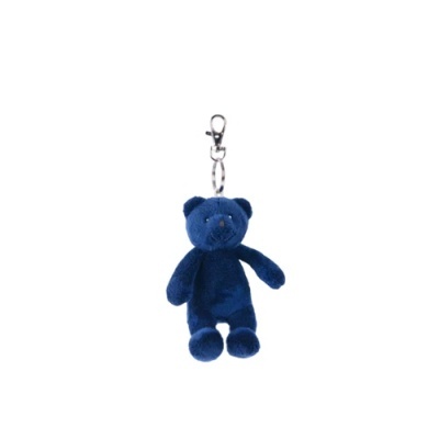 Porta-chaves ursinho peluche azul escuro com gancho metálico