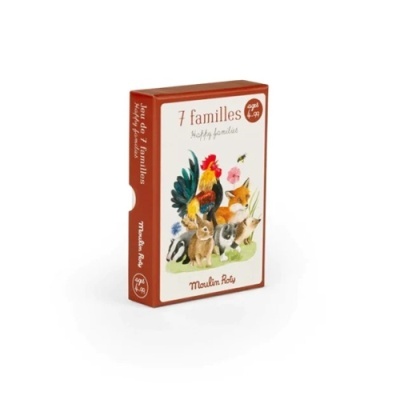 Caixa de jogo de cartas 7 familles com ilustrações de animais