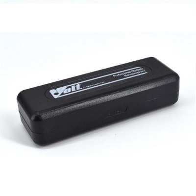 Caixa de plástico preta com texto profissional