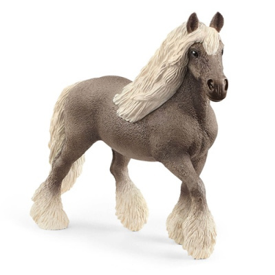 Figura de cavalo cinzento com crina e cauda brancas