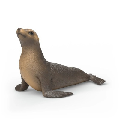 Figura decorativa de foca marrom deitada