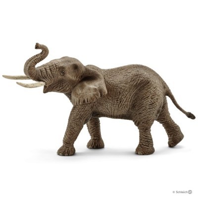 Figura decorativa de elefante cinzento com textura realista da pele