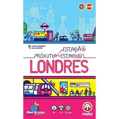 Capa do jogo 'Próxima Estação Londres' com ilustrações e texto