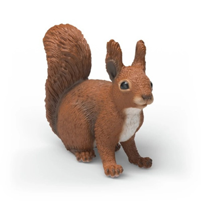 Figurinha de esquilo marrom com cauda grande e textura detalhada