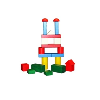 Blocos de madeira coloridos para construir