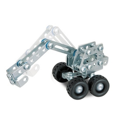 Modelo metálico de brinquedo forma escavadora com rodas pretas