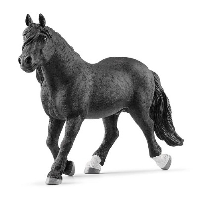 Figura decorativa de cavalo preto com sapatos brancos