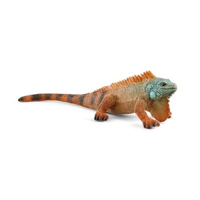 Figura decorativa de lagarto azul e castanho sobre fundo branco