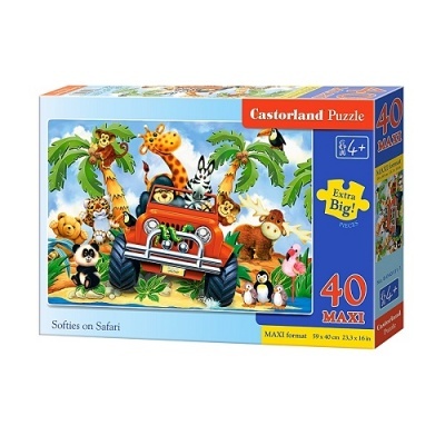 Caixa de puzzle Castorland 40 peças extra grandes Softies on Safari