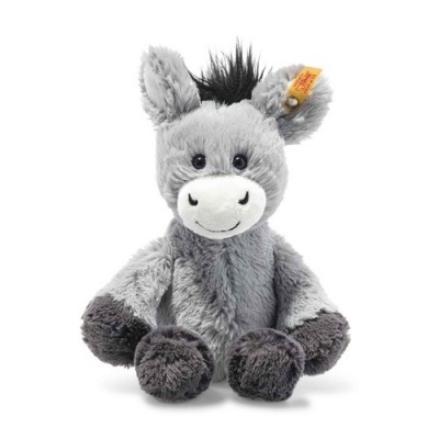 Boneco de pelúcia cinzento de burro