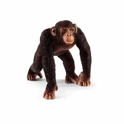 Figura de chimpanzé de plástico com textura detalhada