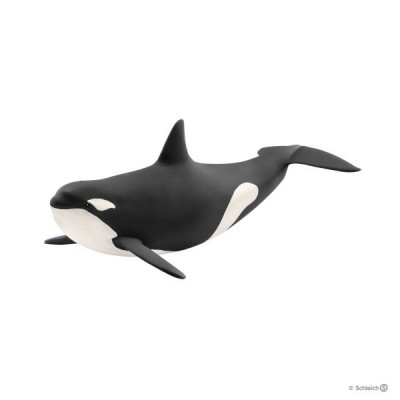 Figura de orca preto e branco em fundo branco
