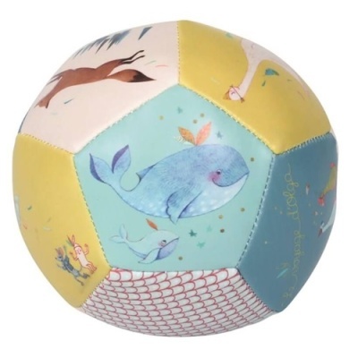 Bola infantil de tecido com desenhos de animais