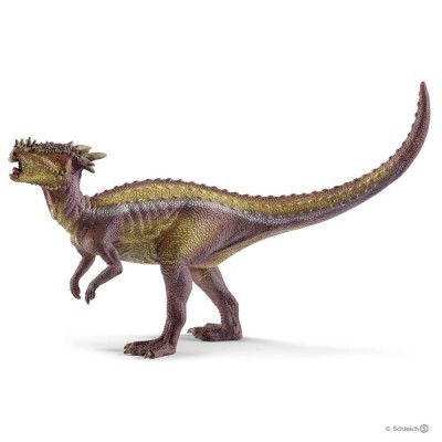 Dinossauro de brinquedo Schleich castanho e verde com cristas e cauda longa