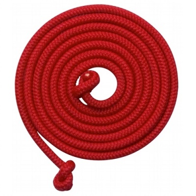 Corda vermelha enrolada com nós