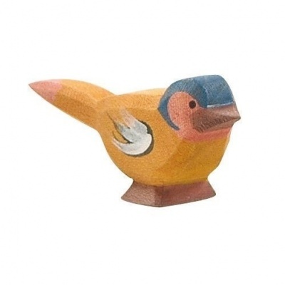 Pássaro decorativo em madeira colorida