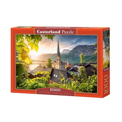 Caixa do puzzle Castorland com 1000 peças, imagem de Hallstatt e paisagem montanhosa