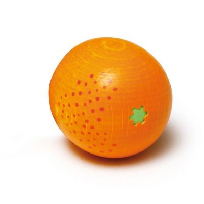 Bola laranja com pontos vermelhos e estrela verde embutida