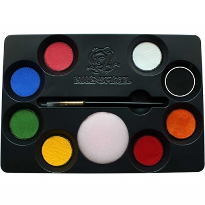 Paleta de tintas EUKOSPIEGEL com pincel e esponja em embalagem preta