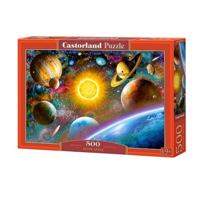 Caixa de puzzle Castorland com imagem do espaço exterior e 500 peças