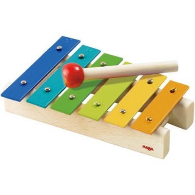 Xilofone infantil colorido com bastão de madeira