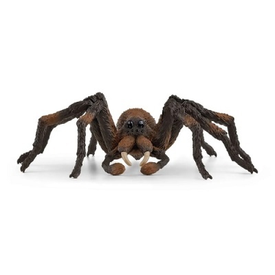 Figura decorativa de aranha peluda castanha e preta