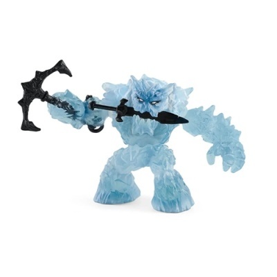 Figura de monstro gelo azul translúcido com arma preta