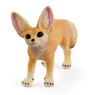 Figurina de raposa de cor bege e detalhes brancos