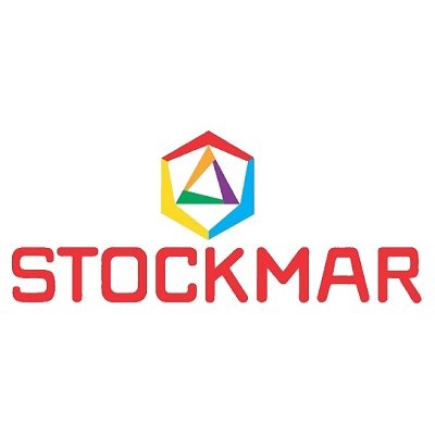 Logótipo da marca STOCKMAR colorido em fundo branco