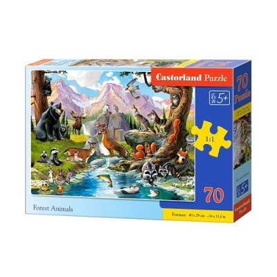 Caixa de puzzle Castorland com 70 peças de animais da floresta