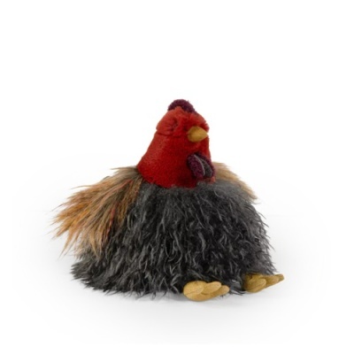 Pelúcia de galinha felpuda em fundo branco