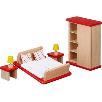 Mobiliário infantil em madeira para quarto com cama, mesas de cabeceira, candeeiros e roupeiro