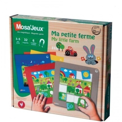 Jogo magnético Mosa'Jeux Ma petite ferme com imagens de quinta e peças coloridas magnéticas