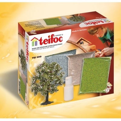 Caixa de kit para construção de modelos teifoc Quality com materiais para miniaturas e árvore artificial