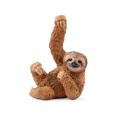 Figura decorativa de preguiça castanha sorridente sentada