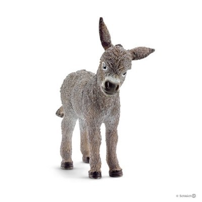 Figura decorativa de burro cinza com orelhas erguidas