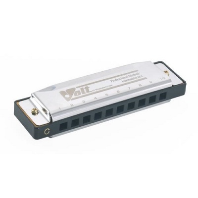 Gaita de boca preta com cobertura metálica prateada