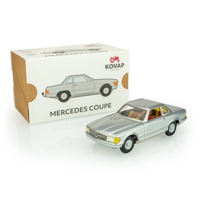 Miniatura de automóvel Mercedes Coupe prateado com embalagem KOVAP