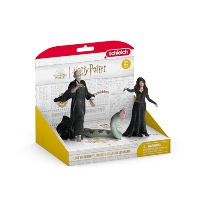 Figuras colecionáveis Harry Potter Lord Voldemort, Nagini e Bellatrix Lestrange Schleich em embalagem