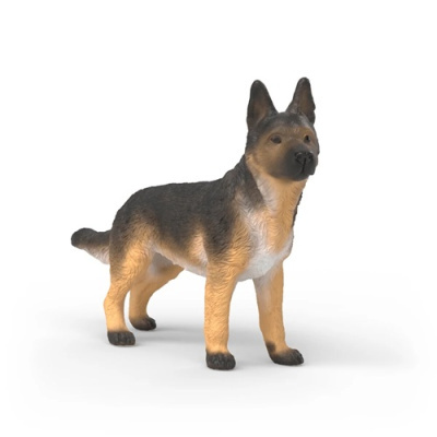 Figura decorativa de cão pastor alemão com textura realista