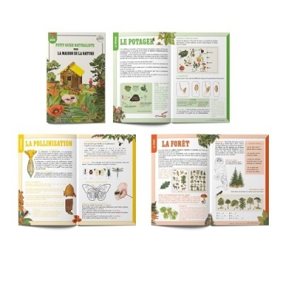 Livro infantil 'LA MAISON DE LA NATURE' com ilustrações e texto em francês sobre natureza